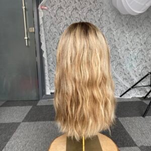 lace top wig 16" #4/org/24 no layer wavy L $588