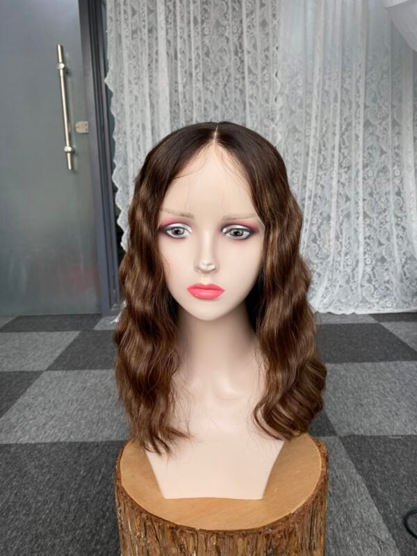 Lace top wig 16"  #4hlBB8/BB9  no layer wavy M cap $543 - 图片 3