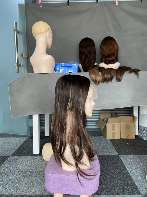 Lace top wig 19" #2/4HL12 Slight layer Straight M 415$ - 图片 2