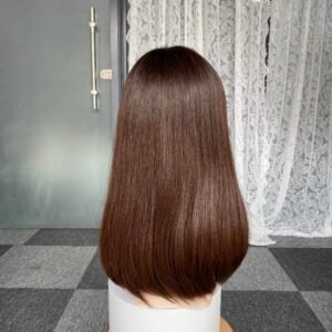 lace top wig 18" #8 no layer straight M cap $592