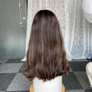 Lace front wig 20" #2HL14 no layer wavy M cap $779