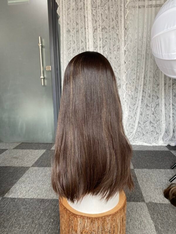 Skin top wig 22" #4HL12 no layer straight M cap $813