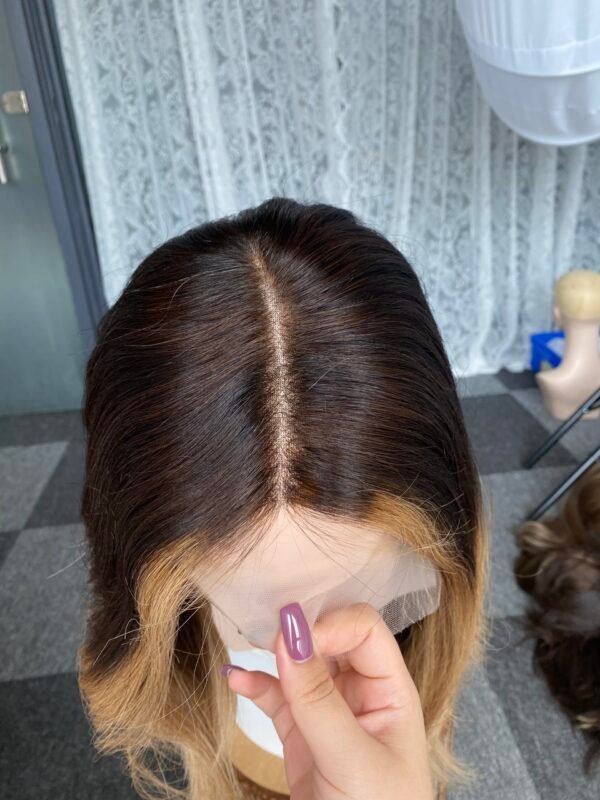 Lace top wig 14" #Crab no layer straight M cap $409 - 图片 4